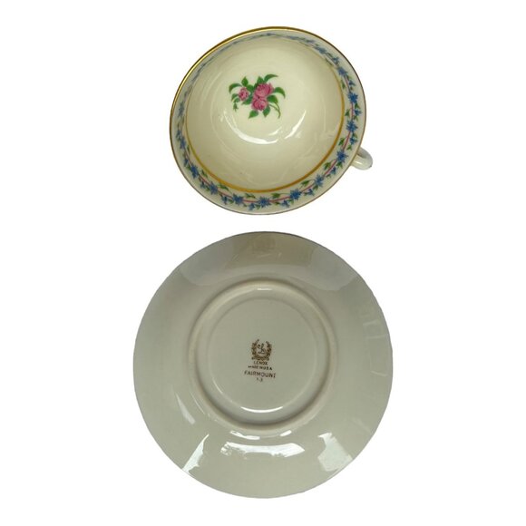 Lenox Fairmount Pattern Vintage 1960's Bone Chins Teacup And Saucer Set - Picture 6 of 7